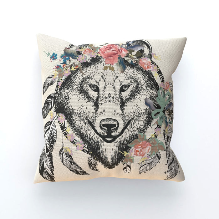 Cushion - Flowered Wolf - printonitshop
