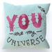 Cushion - You are my universe - Pale Blue - printonitshop