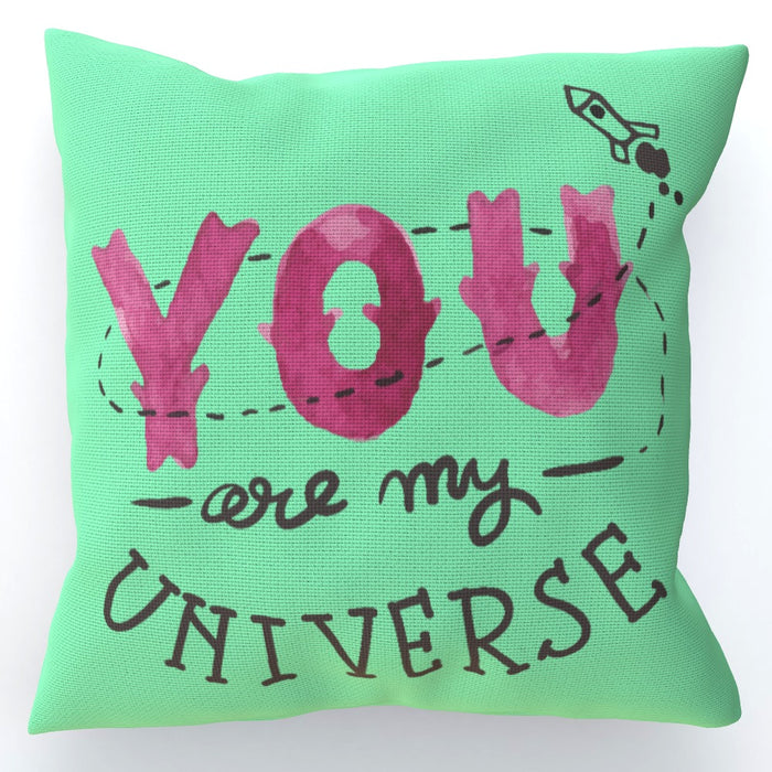 Cushion - You are my universe - Green Zest - printonitshop