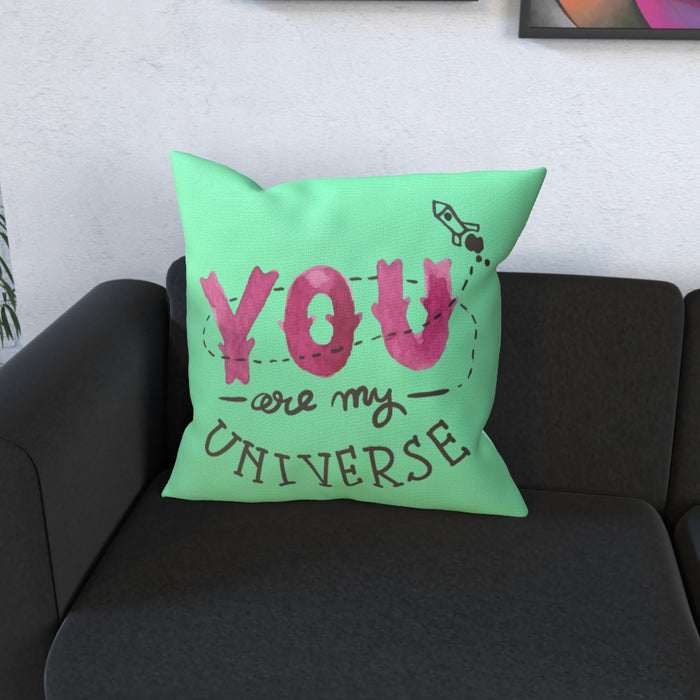 Cushion - You are my universe - Green Zest - printonitshop