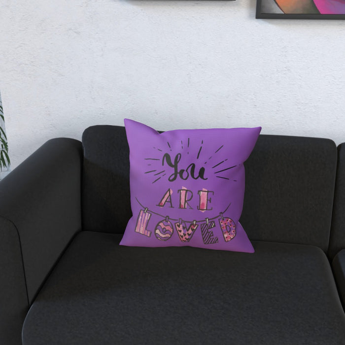 Cushion - You are Loved - Purple - printonitshop