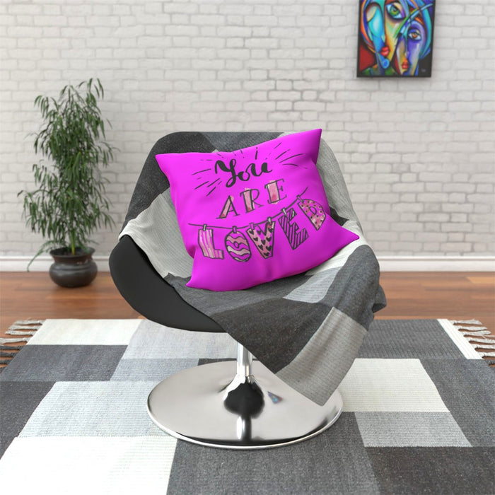 Cushion - You are Loved - Pink - printonitshop