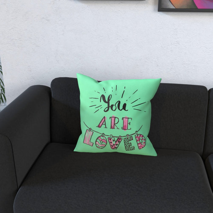 Cushion - You are Loved - Green Zest - printonitshop