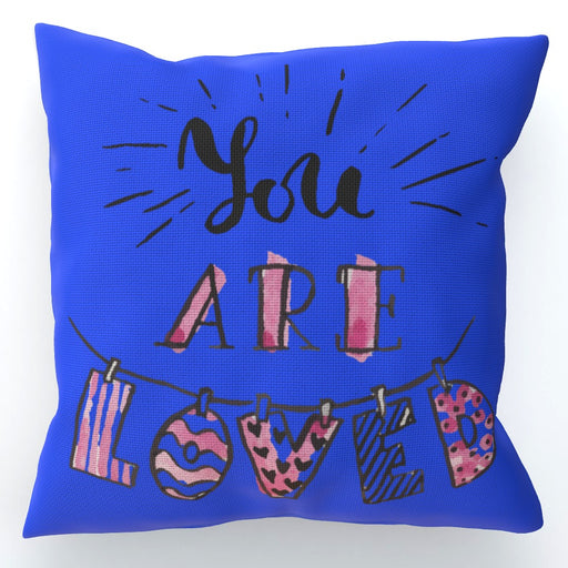 Cushion - You are Loved - Blue - printonitshop