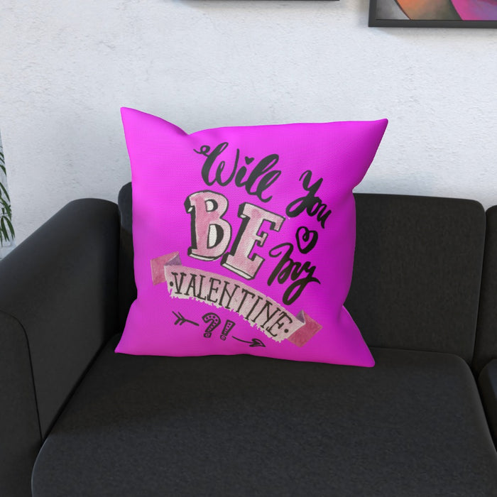 Cushion - Will You Be My Valentine - Pink - printonitshop