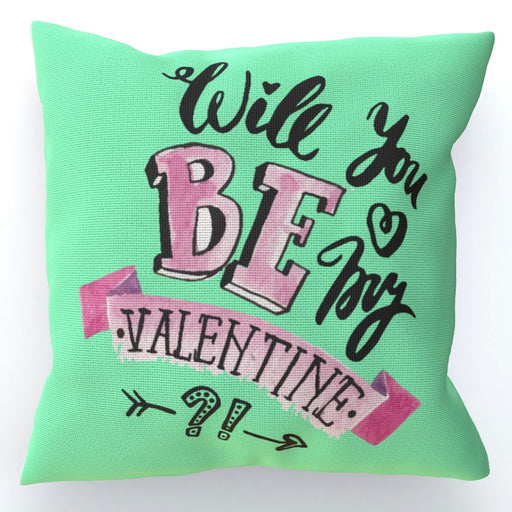 Cushion - Will You Be My Valentine - Green Zest - printonitshop