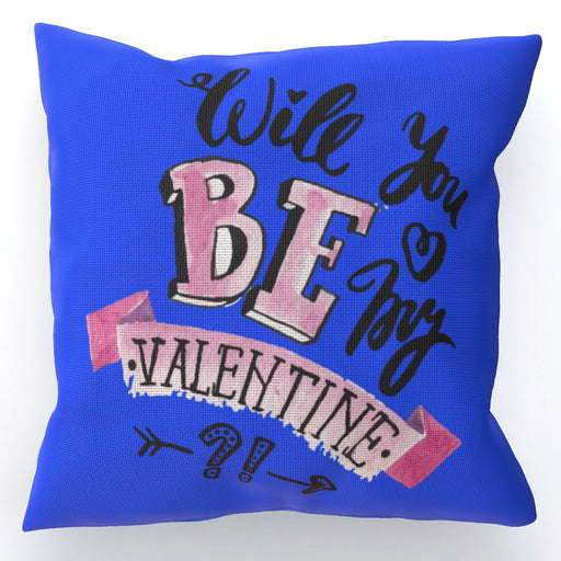 Cushion - Will You Be My Valentine - Blue - printonitshop