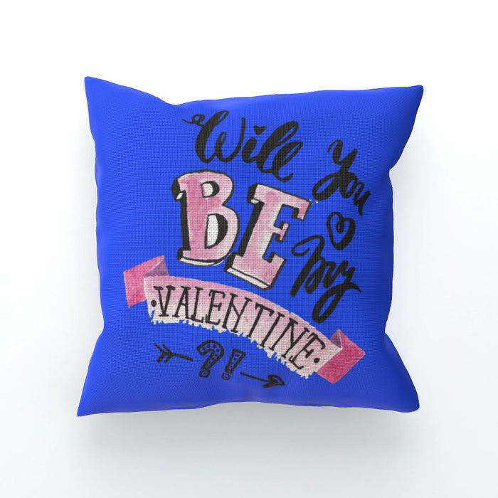 Cushion - Will You Be My Valentine - Blue - printonitshop