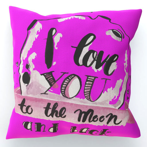 Cushion - I Love You To The Moon - Pink - printonitshop