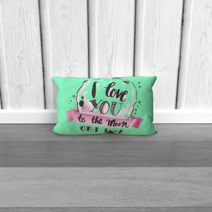 Cushion - I Love You To The Moon - Green Zest - printonitshop