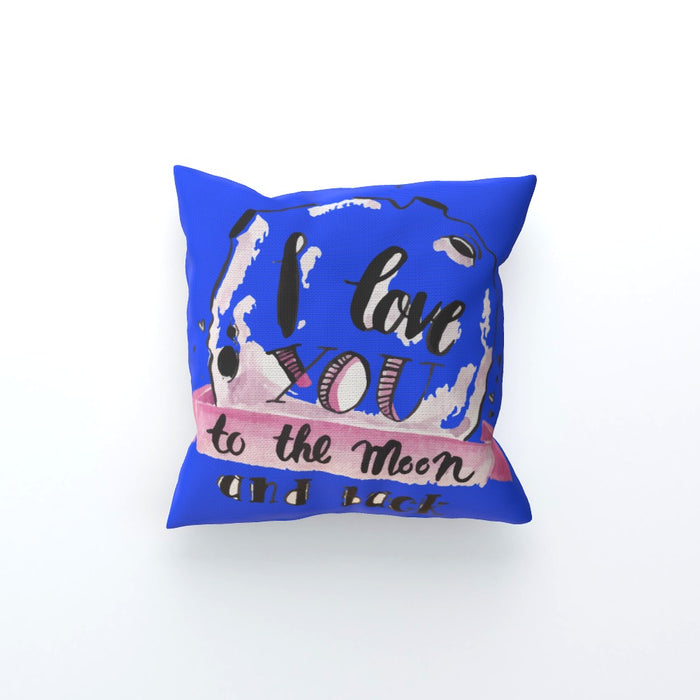 Cushion - I Love You To The Moon - Blue - printonitshop