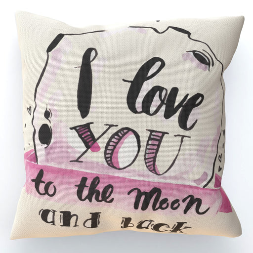 Cushion - I Love You To The Moon - Cream - printonitshop