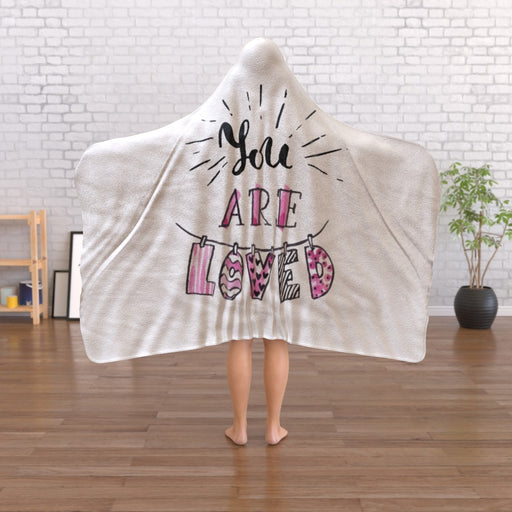 Hooded Blanket - You Are Loved - Cream - printonitshop