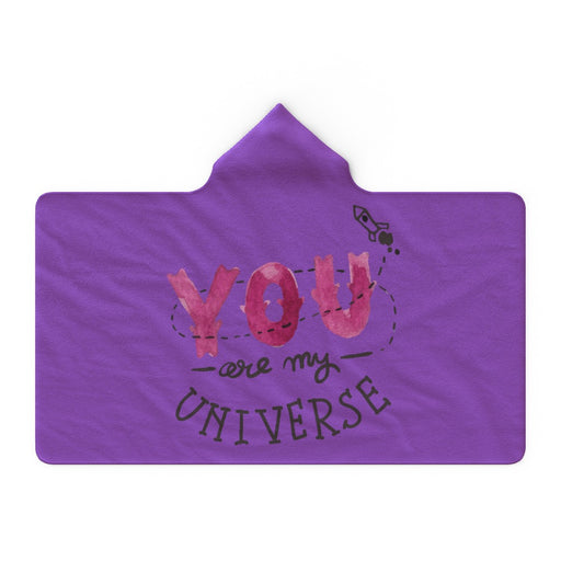 Hooded Blanket - You Are My Universe - Purple - printonitshop