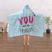 Hooded Blanket - You Are My Universe - Pale Blue - printonitshop