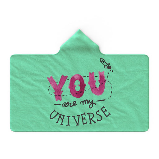 Hooded Blanket - You Are My Universe - Green Zest - printonitshop