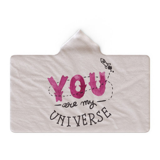 Hooded Blanket - You Are My Universe - Cream - printonitshop