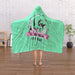 Hooded Blanket - Love you to the Moon - Green Zest - printonitshop