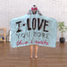 Hooded Blanket - I Love You More Than Cupcakes - Pale Blue - printonitshop