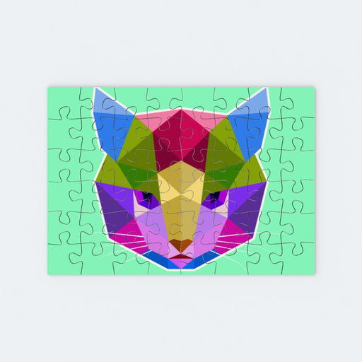Jigsaw - Geometric Cat Face - printonitshop