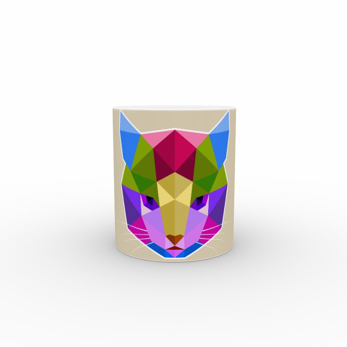 11oz Ceramic Mug - Geometric Cat Face - printonitshop