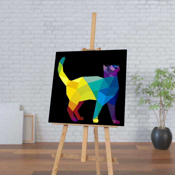 Wall Canvas - Geometric Cat - printonitshop