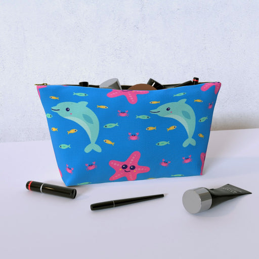 Cosmetic Bag - Dolphin and Starfish - printonitshop