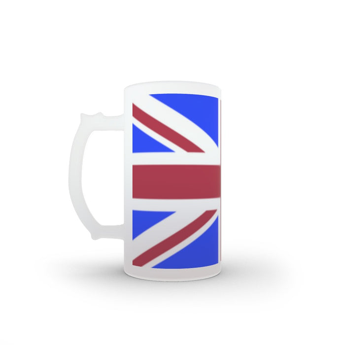 16oz Frosted Glass Stein - Union Jack - printonitshop