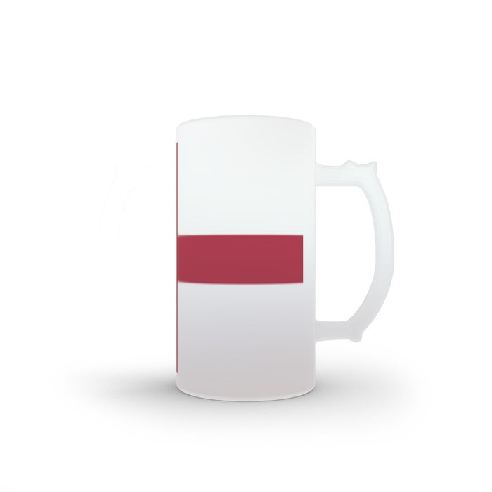 16oz Frosted Glass Stein - St. Georges Cross - printonitshop