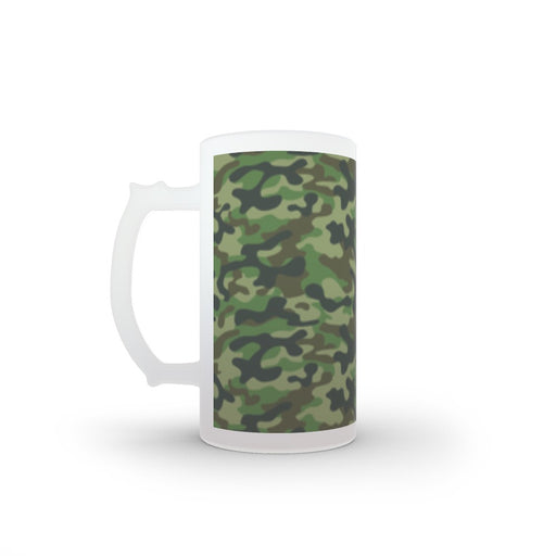 16oz Frosted Glass Stein - Camo Green - printonitshop