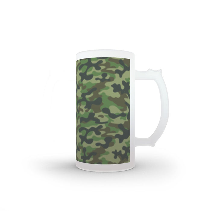16oz Frosted Glass Stein - Camo Green - printonitshop