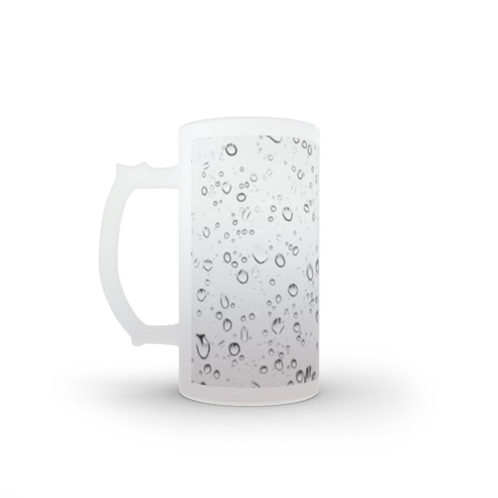16oz Frosted Glass Stein - Droplets - printonitshop