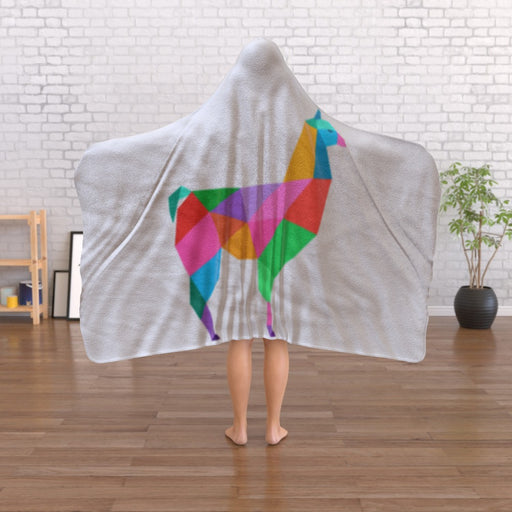 Hooded Blanket - Geometric Lama - printonitshop