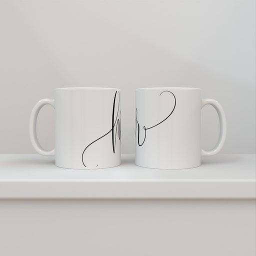Personalised 11oz Ceramic Mug Set - His and her - Print On It