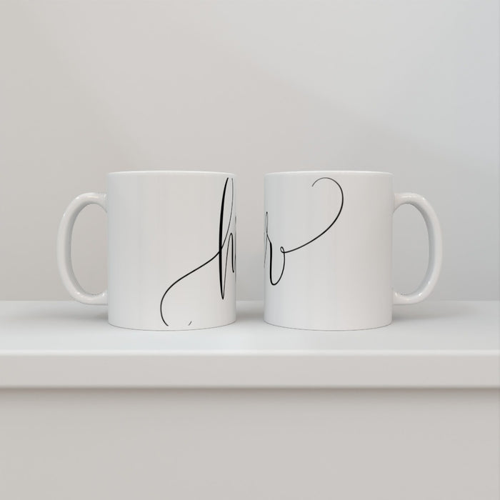 Personalised 11oz Ceramic Mug Set - His and her - Print On It